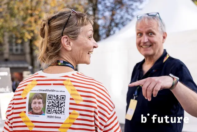 Gesa Maschkowski (hier auf dem b future festival) ist für den bundesweiten Umwelt- und Engagementpreis „DRUCK MACHEN – Für die Umwelt!“ nominiert.  | Foto: BonnimWandel