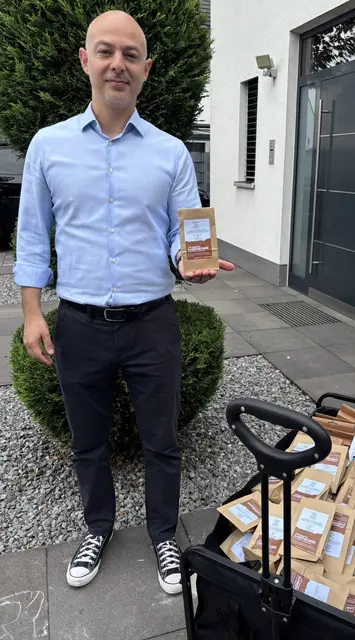 Eine Aktion zur Förderung der Nachhaltigkeit und Unterstützung der lokalen Geschäfte und Gastronomien in Troisdorf-Rotter See startete Fatih Köylüoglu. | Foto: Fatih Köylüoglu