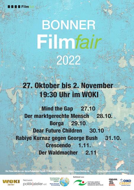 Sieben international ausgezeichnete Dokumentar- und Spielfilme sind im Rahmen der 9. Bonner Filmfair vom 27. Oktober bis 2. November zu sehen.  | Foto: Grafik: Veranstalter