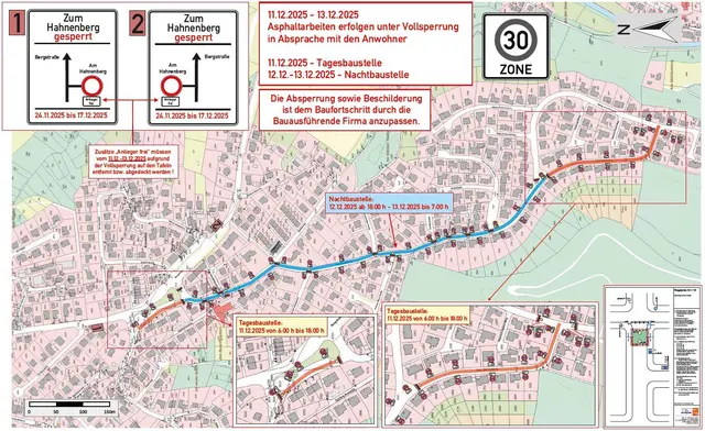 Der Übersichtsplan zeigt die einzelnen Bauabschnitte der Baumaßnahme.  | Foto: Grafik: Gemeinde Odenthal