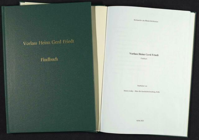 Schon zu Lebzeiten überlässt Heinz Gerd Friedt seine Arbeiten dem Kreisarchiv.