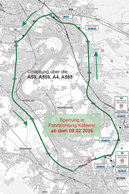 Fahrtrichtung Koblenz.  | Foto: Grafik: Autobahn GmbH