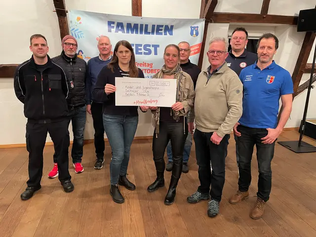 Spendenübergabe mit Vereins- und Hospizvertretern.  | Foto: Dietmar Groß