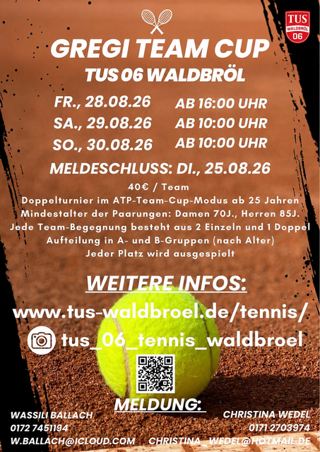 Der Gregi-Team-Cup des TuS 06 Waldbröl geht vom 28. bis 30. August in seine vierte Auflage. | Foto: Foto/Flyer: TuS 06 Waldbröl