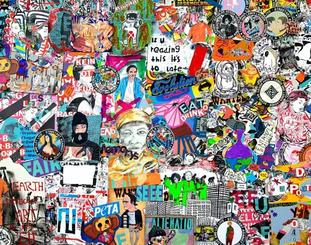 Angeregt und angeleitet durch den Künstler Cuts and Pieces, haben Lernende des zehnten Jahrgangs sowie der Oberstufe über mehrere Tage verschiedene „Paste- ups“ und Sticker gestaltet. | Foto: Daniel Artner