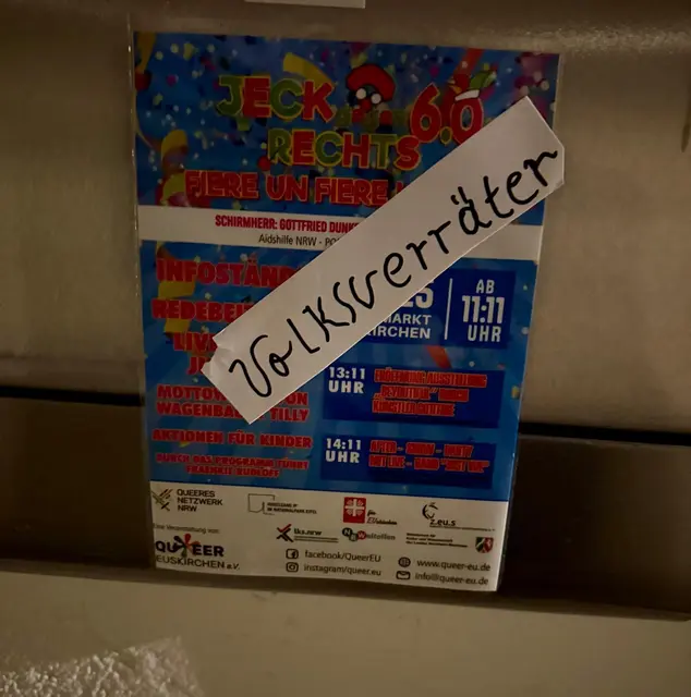 Sowohl Plakate des Queer Euskirchen e.V. als auch das Auto von Vorstandsvorsitzendem Winfried Kubitza-Simons wurden mehrfach beschädigt. | Foto: Winfried Kubitza-Simons