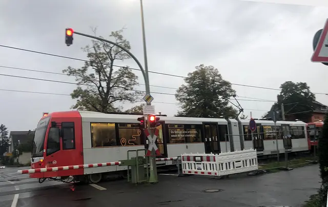 Wegen Bauarbeiten wird die Linie 16 während der Herbstferien getrennt. Zwischen Köln Ubierring und Bonn Hauptbahnhof fahren Busse statt Bahnen. Auch der Bahnübergang an der Urfelder Straße wird zeitweise voll gesperrt. | Foto: Montserrat Manke