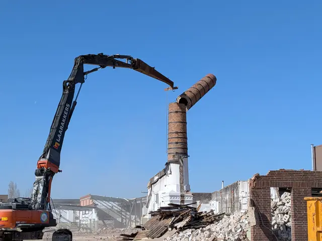 Es dauerte keine zwei Minuten, und der alte Schornstein war Geschichte.  | Foto: fes