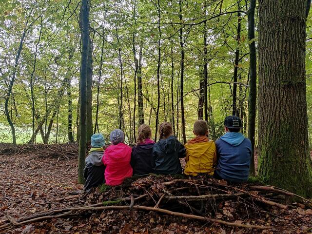 Kinder lernen den Wald kennen. | Foto: Jana Beyer/© NABU Oberberg