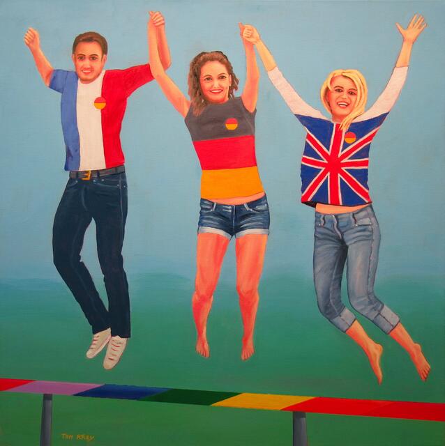 Das Gemälde „Freiheit – Gleichheit – Brüderlichkeit“ wurde in diesem Jahr von Tom Krey mit Öl auf Leinwand gemalt und wird ab dem 23. Juni in Bad Münstereifel ausgestellt. 				 | Foto: Tom Krey/pp/Agentur ProfiPress