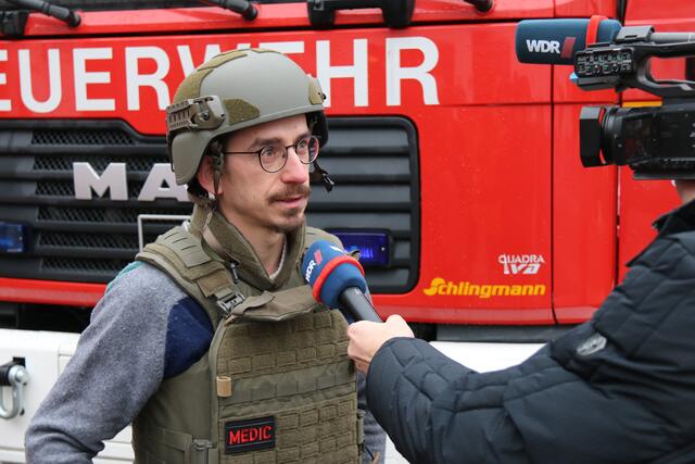 Manuel Nägele wird das Feuerwehrfahrzeug nach Charkiw fahren. | Foto: mt