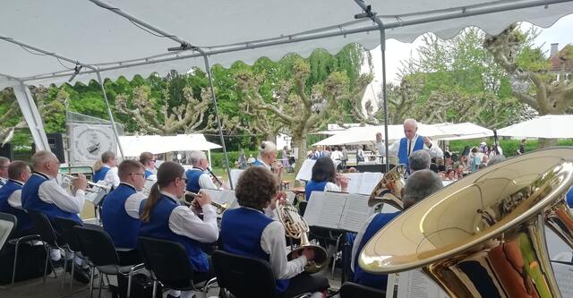 Unter den Platanen am Rosellenplatz können Besucher der Musik lauschen.  | Foto: Helmut Görtz