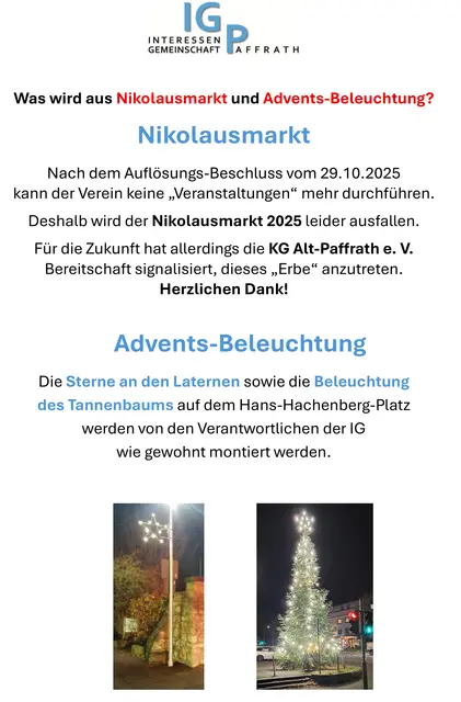 Mit diesem Plakat verabschiedet sich die IG Paffrath aus dem öffentlichen Leben.  | Foto: IG Paffrath
