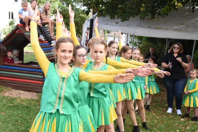 Die „Dancing Piglets“ präsentierten sich beim Dorffest in Schweinheim im Rahmen des mehrstündigen Unterhaltungsprogramms.  | Foto: AS