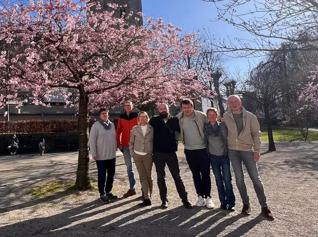 Der Vorstand der „Ökumenischen Initiative“: (v.l.) Marlies Berger (katholische Kirche), Rolf Werner (Kassierer), Sabine Buchheim (Vorsitzende), Dennis Berster (Vorsitzender), Kevin Swiecki (Hospitant), Indra Lorenz (Beisitzerin), Franz-Josef Beul (Schriftführer).  | Foto: Anika Buchheim