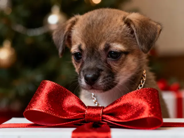 Ein Tier unterm Weihnachtsbaum ist keine gute Idee: Für Tiere bedeutet ein neues Zuhause großer Stress. Gleichzeitig sind sich viele  neue Tierbesitzer nicht der großen und langjährigen Verantwortung beim Kauf bewusst.  | Foto: mt/KI