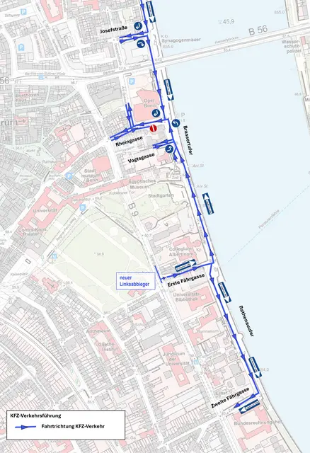 Verkehrsführung für den Kfz-Verkehr.  | Foto: Quelle: Bundesstadt Bonn