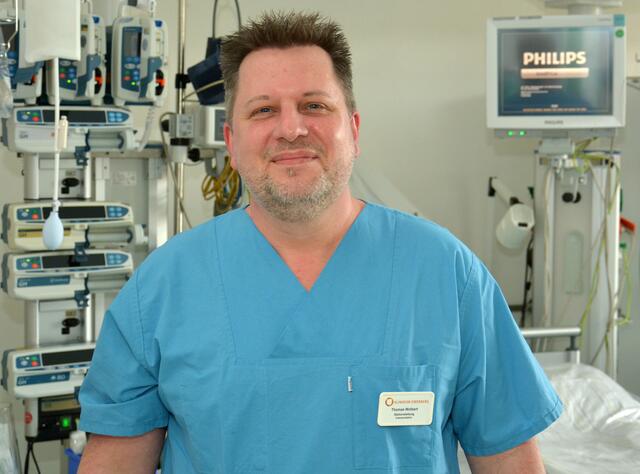 Thomas Wolbert, Leiter der Intensivpflegekräfte im Kreiskrankenhaus Gummersach.  | Foto: Angela Altz/Klinikum Oberberg