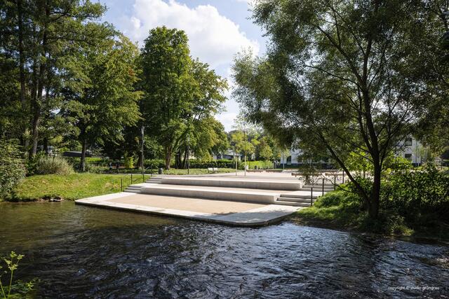 Das prämierte Foto zeigt die ausladende Flusstreppe in der Wiehlaue.  | Foto: studio grüngrau Landschaftsarchitektur GmbH, Düsseldorf