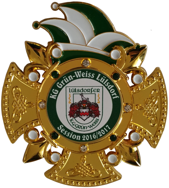 KG Grün-Weiß Lülsdorf - Der Orden der Karnevalsgesellschaft Grün-Weiß Lülsdorf 1970 e.V. repräsentiert einfach "nur" die Karnevalsgesellschaft Grün-Weiß Lülsdorf 1970 e.V. Die Grün-Weißen sind stolz auf ihren Verein und freuen sich, dass der Verein auch weiterbesteht, nachdem der Vorstand 2016 nach vielen Jahren zurück getreten ist. Mit dem neu gestalteten Wappen der KG symbolisiert der Orden den Neuanfang. | Foto: Repro Verlag