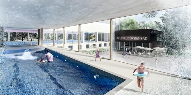 Das neuangedachte Kurfürstenbad könne als Beispiel für ein „lichtdurchflutetes, modernes Schwimmbad und Erlebnisbad für alle Altersschichten, auch für Menschen mit Behinderung betrachtet werden, so der Verein Bürger.Bad.Godesberg. | Foto: Architekt/Bürger.Bad.Godesberg