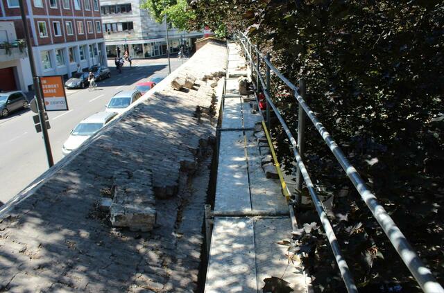 Die Ausdehnung von Pflanzen im und am antiken Gemäuer der römischen Stadtbefestigung erforderten eine Sanierung des Teilabschnitts unmittelbar hinter dem Kölnischen Stadtmuseum.