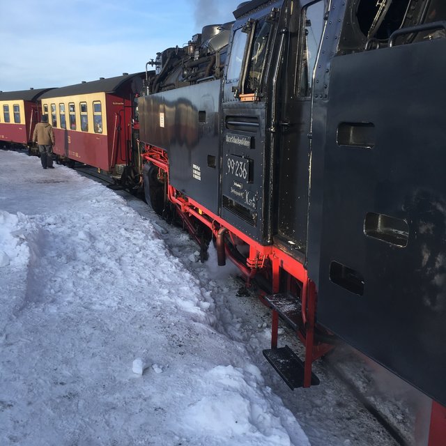 Der Zug im Bahnhof Brocken