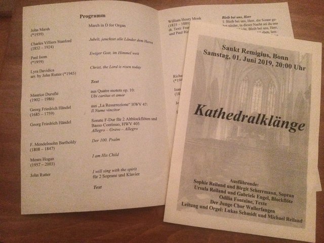 Programmzettel zu „Kathedralklänge“ | Foto: privat
