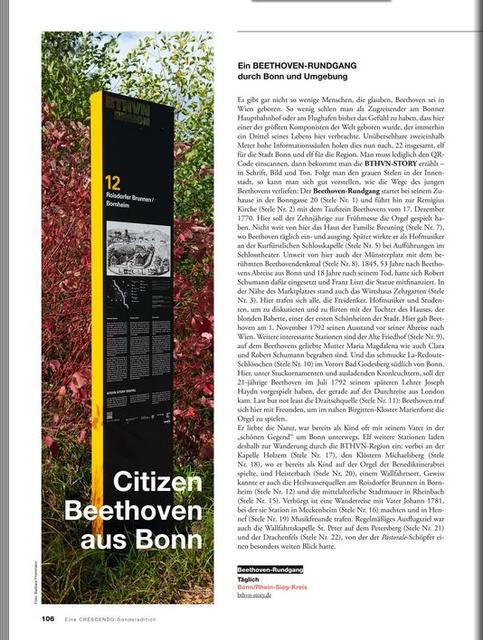 Aus dem Magazin zum Jubiläumsjahr BTHVN 2020 - 250 Jahre Beethoven Seite 106: http://www.bthvn-story.de | Foto: Beethoven Jubiläums GmbH Bonn