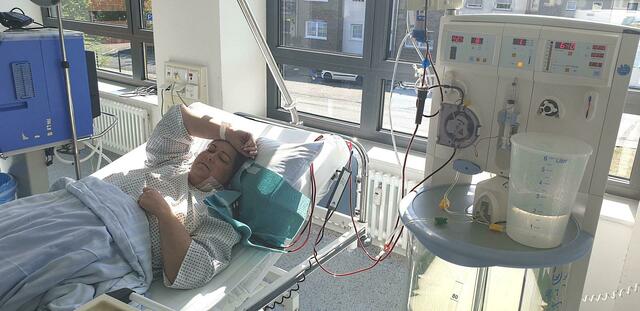 Die Dialyse in der Nephrologie in Mechernich gehört zum Alltag der 41-jährigen Nicole Tillmann. | Foto: Tillmann