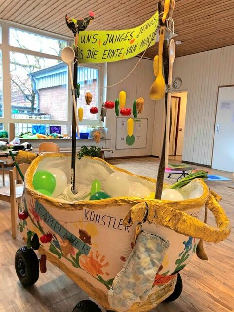 Kennziffer 06 - Die Kinder aus der Notbetreuung des Fröbel Kindergartens Kunterbunt in Köln-Höhenhaus nahmen sich des Themas „Uns junges Jemös is die Ernte vun Morje“. Herauskam ein Suppentopf mit viel „Jemös“. | Foto: Kita Kunterbunt