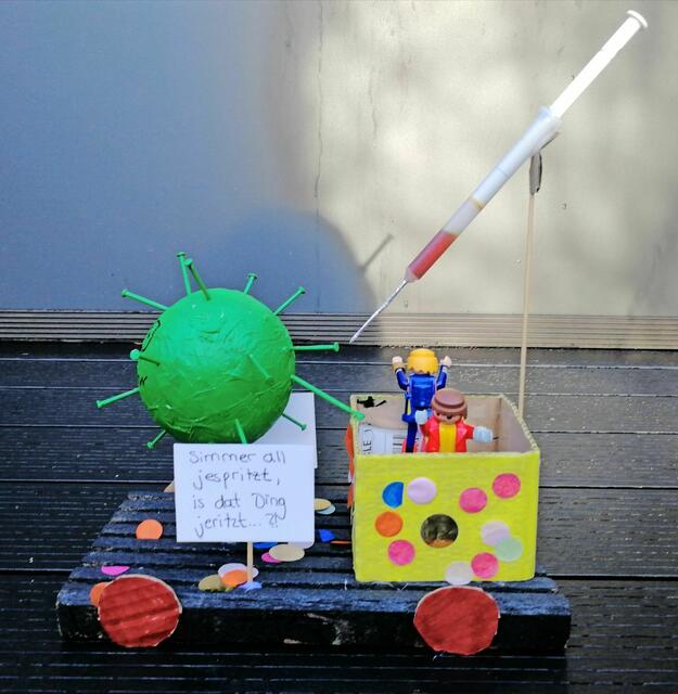 Kennziffer 75 - Als Homeschooling-Projekt im Fach Kunst hat der 11-jährige Theo Lutterberg diesen Zochwagen gebaut.  | Foto: Theo Lutterberg