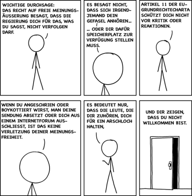 Meinungsfreiheit: http://www.sprachlog.de/2014/04/19/xkcd-meinungsfreiheit/ | Foto: Randall Munroe/Anatol Stefanowitsch