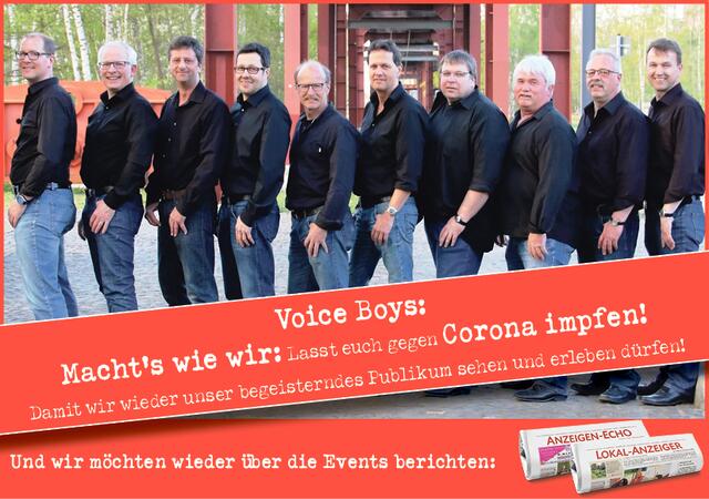 Die Bergneustädter "Voice Boys" sind geimpft - und unterstützen den Impfappell an alle Bürgerinnen und Bürger. | Foto: Voice Boys