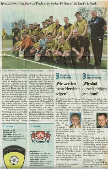 "Ein" Highlight war das Mittelrhein-Pokalfinale gegen den FC Hennef, das aber mit 0:3 verloren ging. | Foto: Vereinsarchiv SC Germania Lechenich