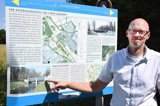 Von Kerpen-Mödrath bis in das Gelände des ehemaligen Tagebaus Frechen wird Erftwasser über das Stauwerk umgeleitet. | Foto: Düster
