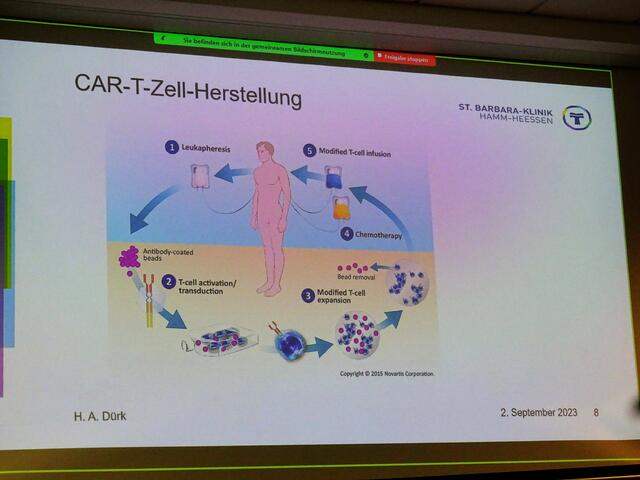 Bildtafel zu Vortrag CAR-T-Cells Dr. Dr. Dürk CAR-T-Cells, St. Barbara Klink, Hamm-Heessen | Foto: Bildrechte: Stefania Herod