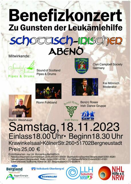 Plakat zu Benefizkonzert 18.11.2023 | Foto: Bildrechte: Michael Enders