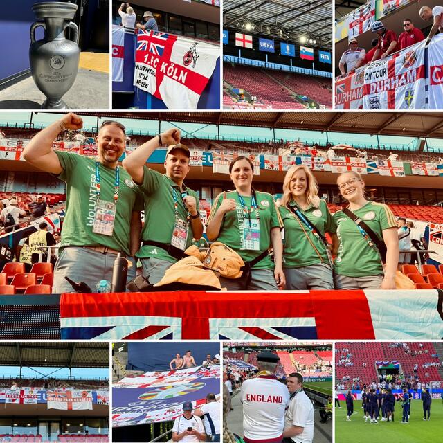 England on fire! - hieß es an einem anderen Spieltag in der Nordkurve. Die Kölner Volunteers hatten sie alle!  | Foto: Bastian Schlößer