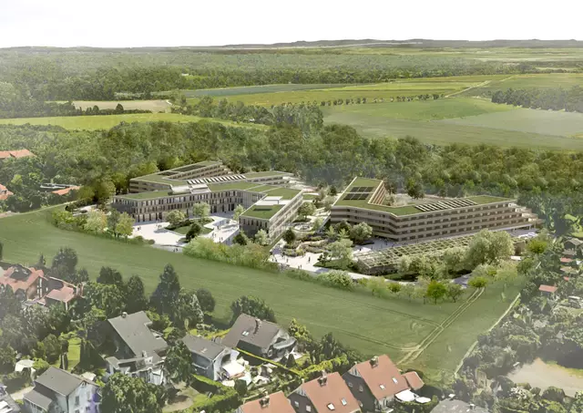 So soll der „Ville Campus“ im Sommer 2027 als Hochschulstandort samt Wohnappartements seinen Betrieb aufnehmen. | Foto: Visualisierung: bloomimages