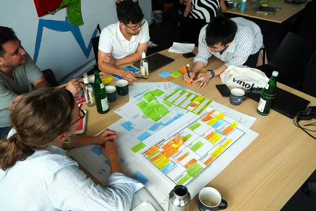 Teilnehmer des Intensivkurses der "Summer School" 2024, die die Start-up-Manufaktur der Hochschule in Zusammenarbeit mit der Universität Bonn durchführt. | Foto: Hochschule Bonn Rhein-Sieg