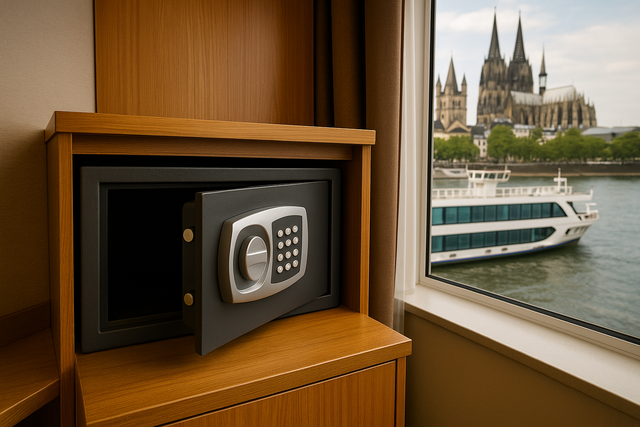 Die Bordkasse eines Flusskreuzfahrtschiffes wurde aus einem Safe gestohlen. Symbolbild KI-generiert, kein echtes Foto. | Foto: KI-generiert mit ChatGPT/OpenAI