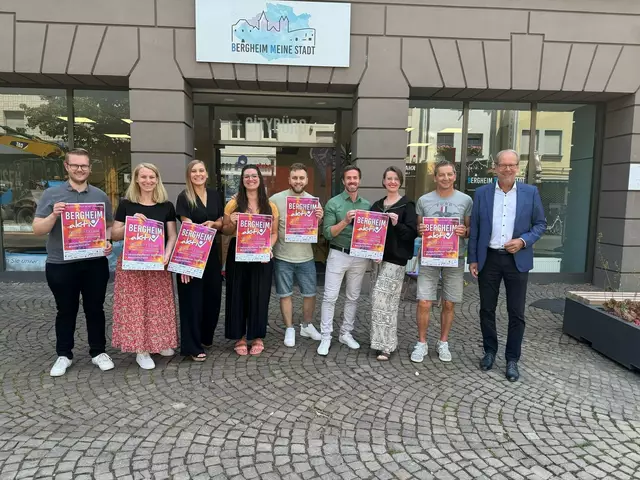 Die Organisatoren und Mitwirkenden von „Bergheim Aktiv“ freuen sich auf ihr Event am 6. Juli in der Bergheimer City. Am Tag vorher findet das Musikfestival „Summer in the City“  statt. | Foto: Kreisstadt Bergheim 