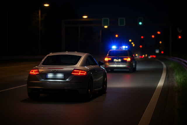 Die Polizei stoppte einen Audi TT nach einer rasanten Verfolgungsfahrt durch Köln. Symbolbild KI-generiert, kein echtes Foto. | Foto: KI-generiert mit ChatGPT/OpenAI