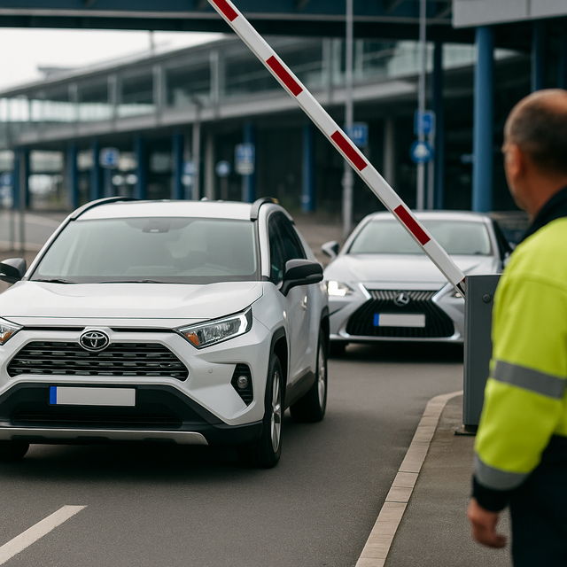 Zwei Autos fuhren am Flughafen Köln/Bonn ohne zu Bezahlen aus dem Parkhaus, beide Fahrzeuge wurden gestohlen. Symbolbild KI-generiert, kein echtes Foto. | Foto: KI-generiert mit ChatGPT/OpenAI