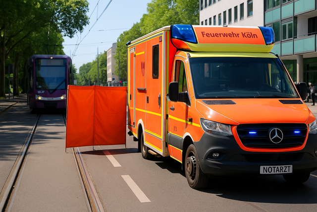 Eine Joggerin lief vor eine vorbeifahrende Straßenbahn und wurde schwer verletzt. Symbolbild KI-generiert, kein echtes Foto. | Foto: KI-generiert mit ChatGPT/OpenAI