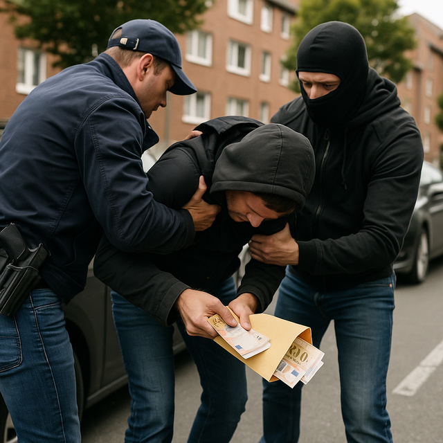Die Reise des Kölners endete in Kassel anders als erwartet. Statt viel Geld, gab es nur Handschellen. Symbolbild KI-generiert, kein echtes Foto. | Foto: KI-generiert mit ChatGPT/OpenAI