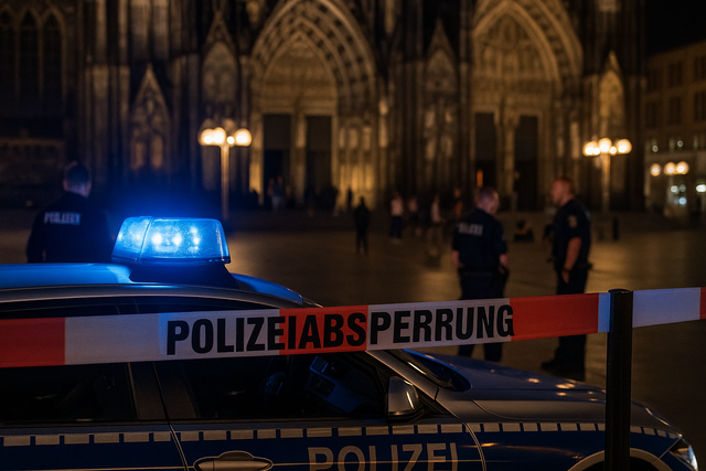 In unmittelbarer Nähe zum Kölner Dom kam es zu einer Auseinandersetzung, bei der ein 22-Jähriger mit einem Messer angegriffen wurde. Symbolbild KI-generiert, kein echtes Foto. | Foto: KI-generiert mit ChatGPT/OpenAI