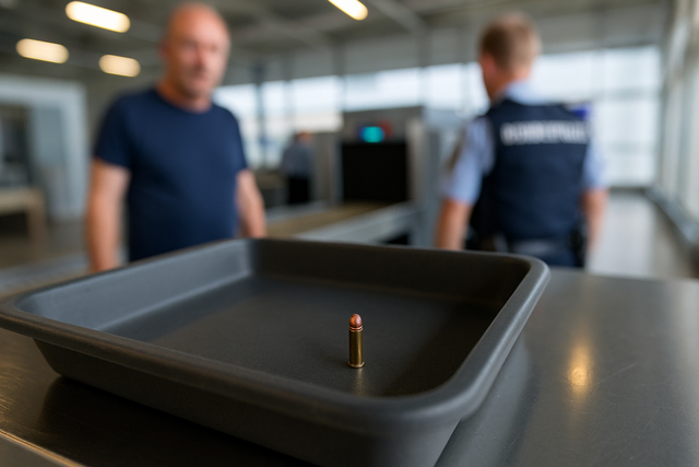 Bei der Sicherheitskontrolle des Handgepäcks machten die Mitarbeiter einen Fund, der sie dazu bewegte, die Bundespolizei hinzuzuziehen. Symbolbild KI-generiert, kein echtes Foto. | Foto: KI-generiert mit ChatGPT/OpenAI