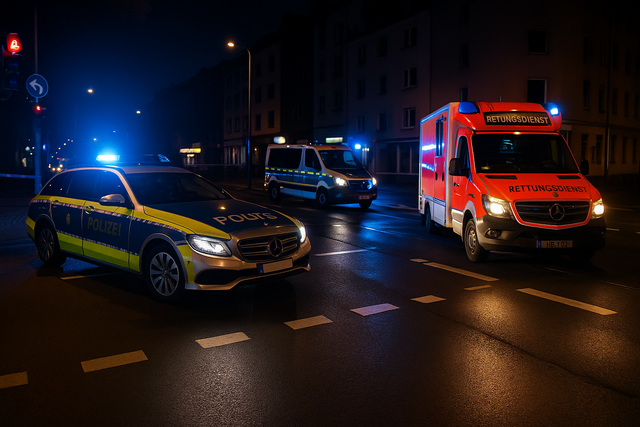 Polizei und Rettungskräfte eilten zur Unfallstelle. Symbolbild KI-generiert, kein echtes Foto. | Foto: KI-generiert mit ChatGPT/OpenAI